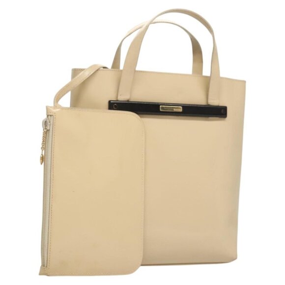 GUCCI Hand Bag Enamel Beige 000 2058 0558 0 Auth bs25058 - Picture 1 of 16